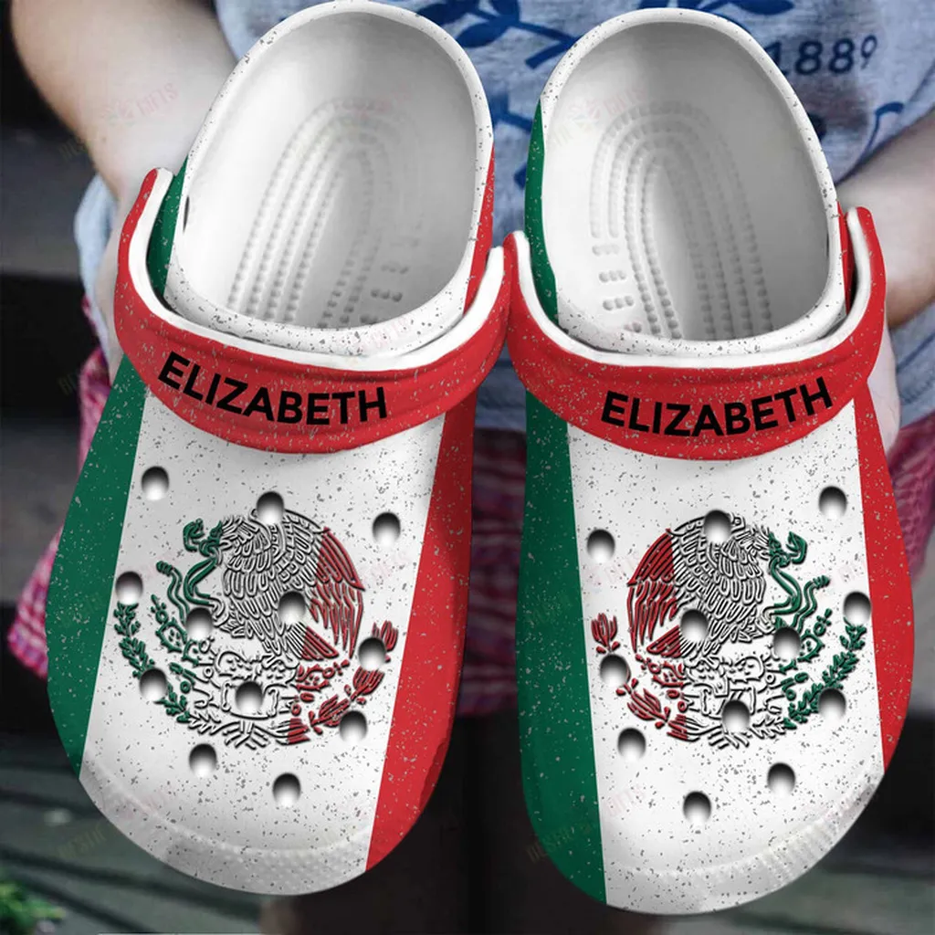 Personalized Mexico Flag The Eagle And Snake Crocs Classic Clogs