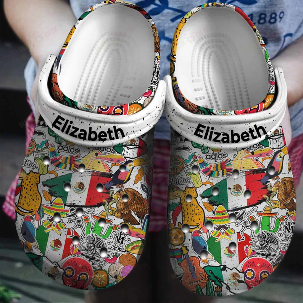 Personalized Mexico Symbols Crocs Classic Clogs