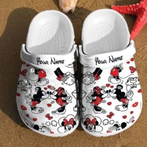 Personalized Mickey And Minnie Kiss Disney Custom Couple Mouse Crocs Clog