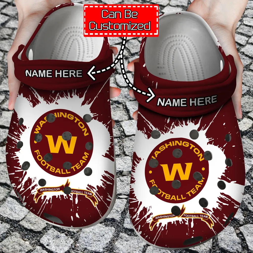 Personalized Name  Logo Football Team Crocs Style Clog