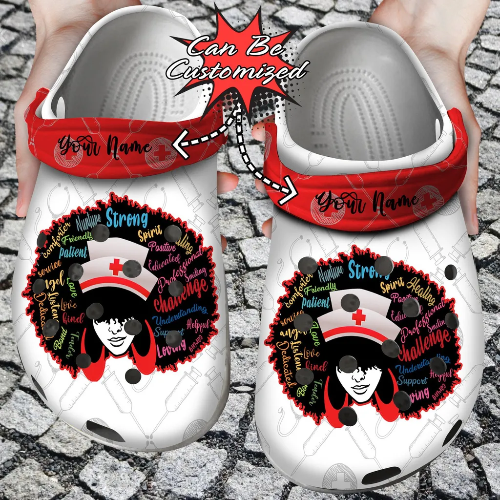 Personalized Nurse Black Woman Crocs Clog