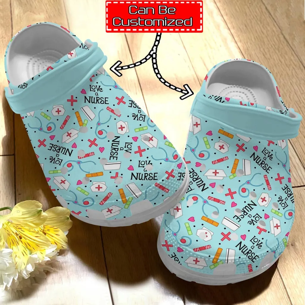 Personalized Nurse Life Pattern Crocs Clog