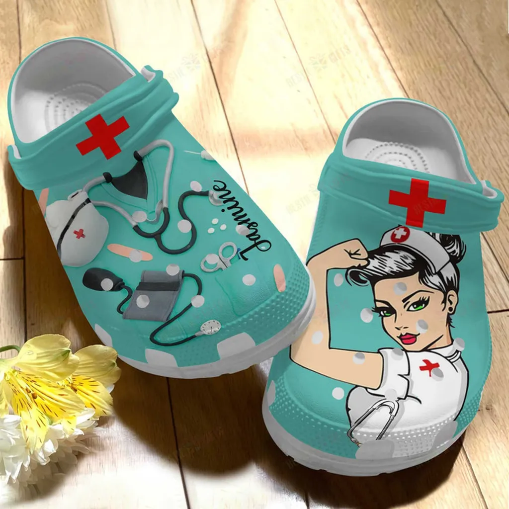 Personalized Nurse Strong Crocs Classic Clogs