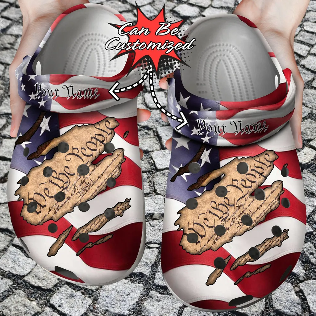 Personalized Patriotic American We The People Constitution Crocs Clog