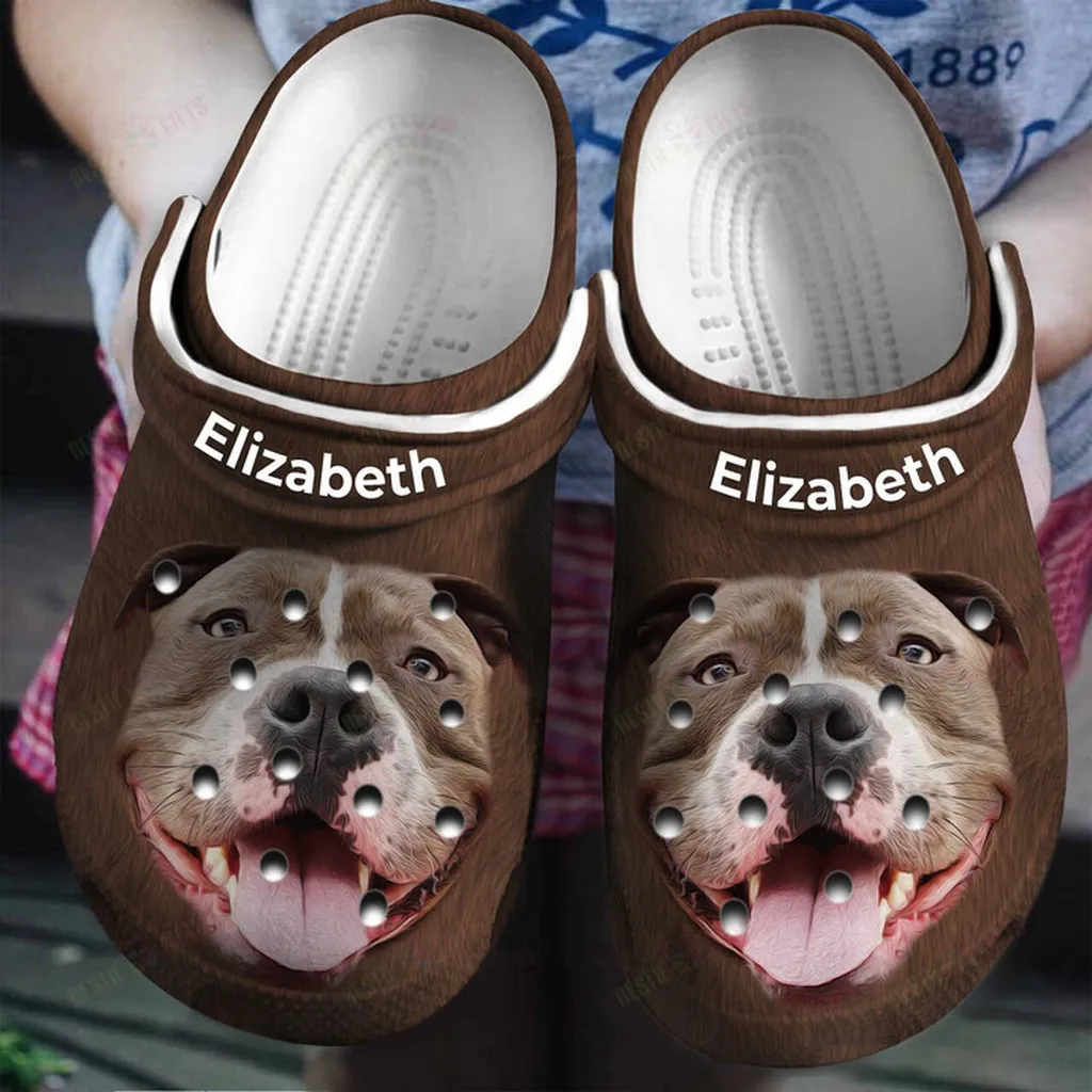 Personalized Pibull Head Crocs Classic Clogs