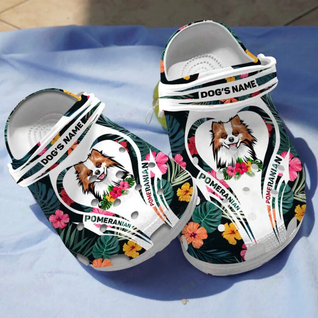 Personalized Pomeranian Crocs Classic Clogs