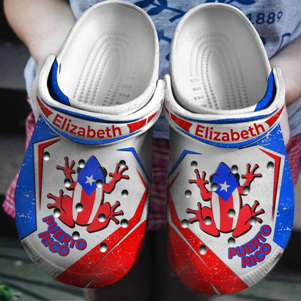 Personalized Puerto Rico Flag Cover Crocs Classic Clogs