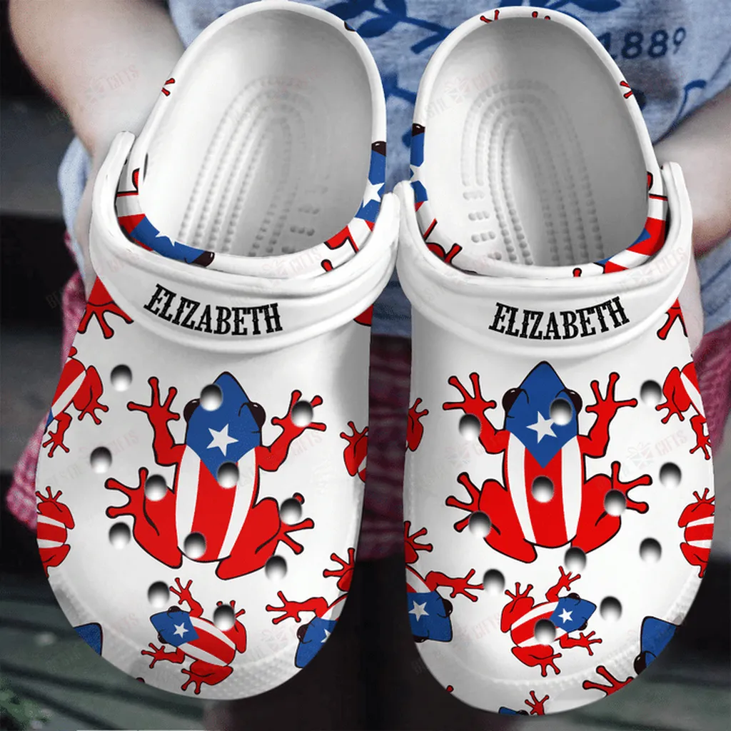 Personalized Puerto Rico Symbol Crocs Classic Clogs