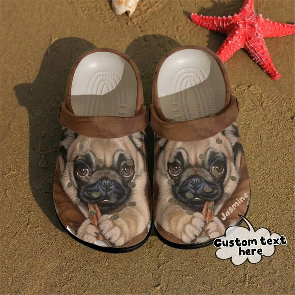 Personalized Pugs Face Crocs Classic Clogs