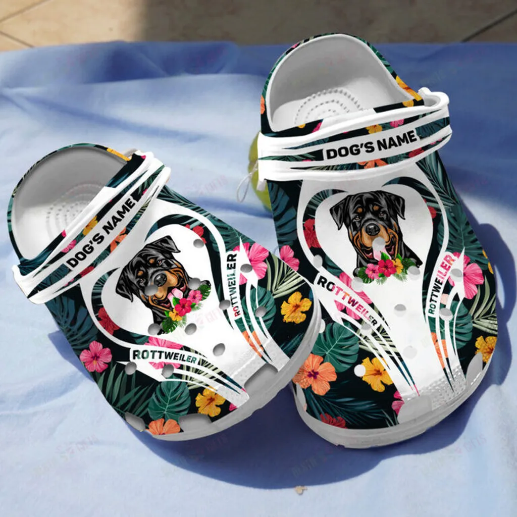 Personalized Rottweiler Crocs Classic Clogs