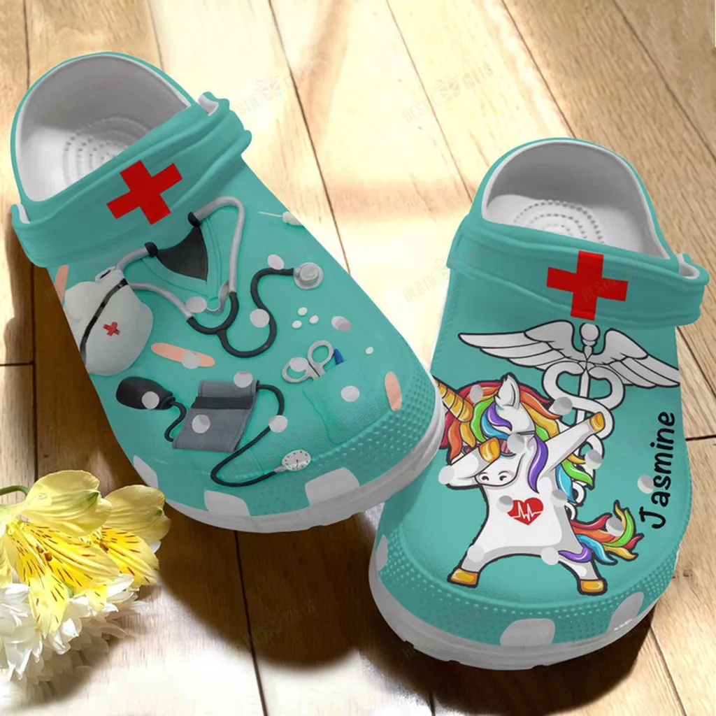 Personalized Scrubs For Nurses And Unicorn Crocs Classic Clogs