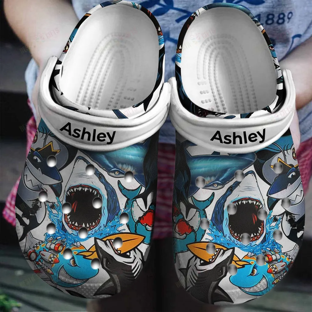 Personalized Shark Crocs Classic Clogs