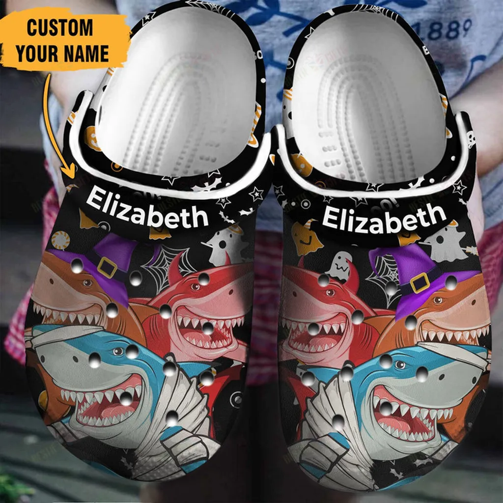 Personalized Shark Halloween Crocs Classic Clogs