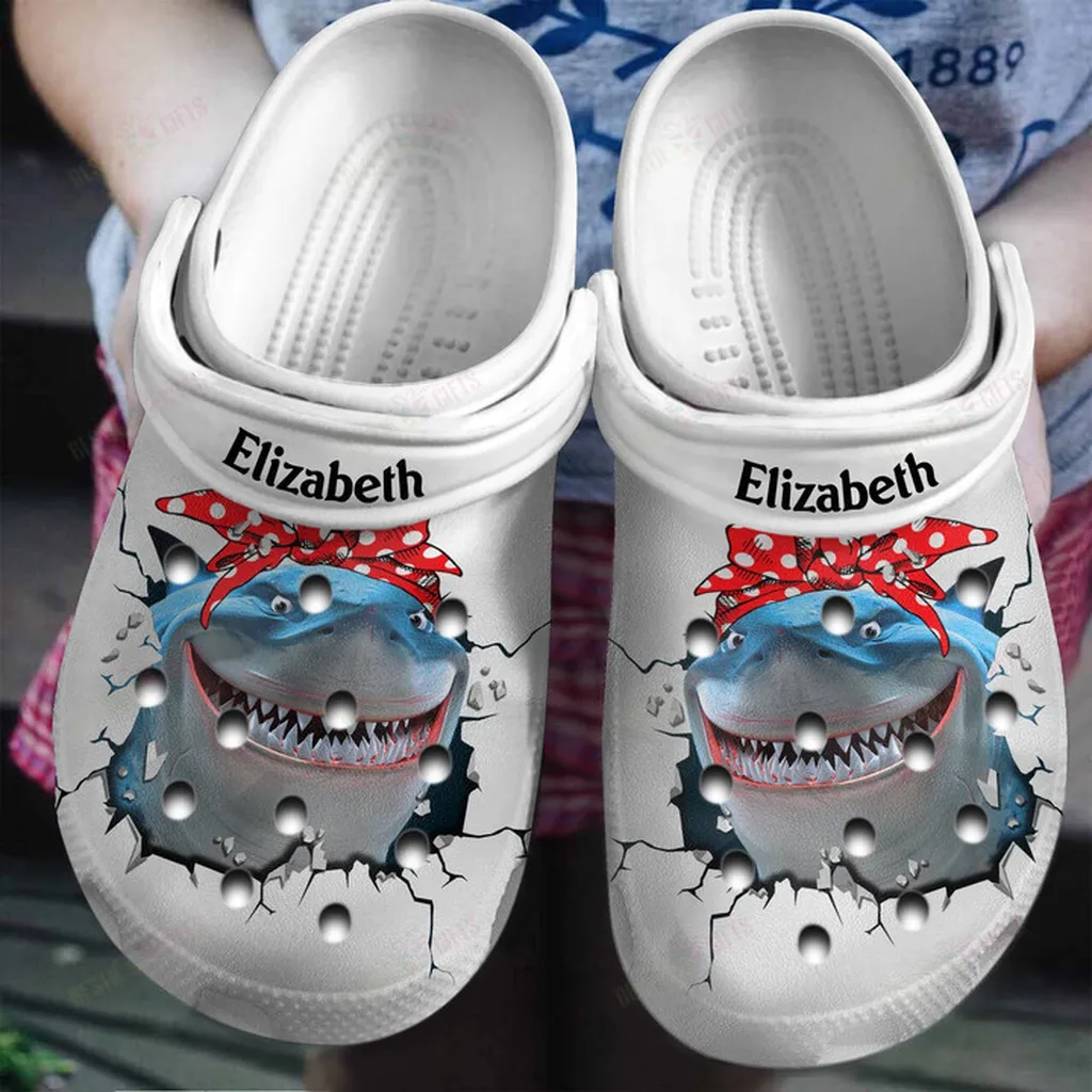 Personalized Shark Mom Crocs Classic Clogs