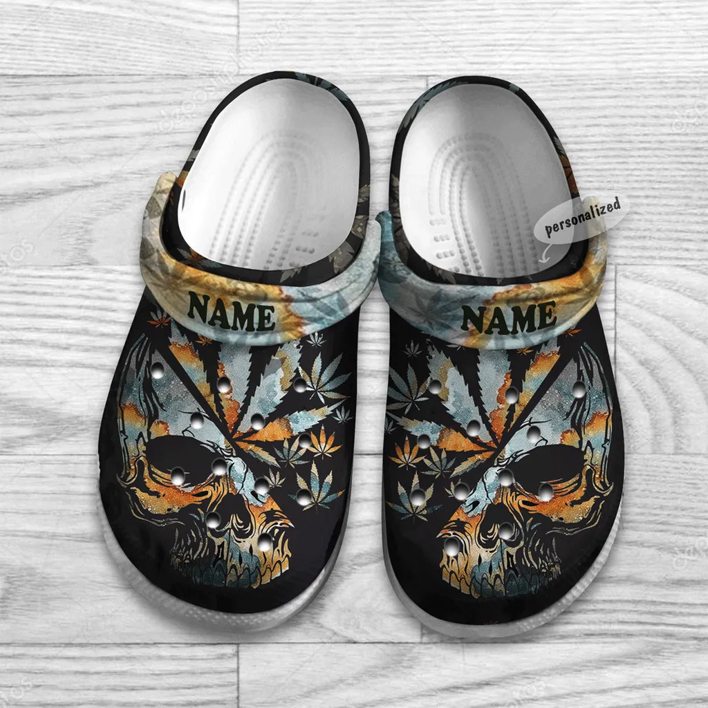 Personalized Skull Weed Cannabis Crocs Clog Personalized Skull Weed Cannabis Crocs Clog