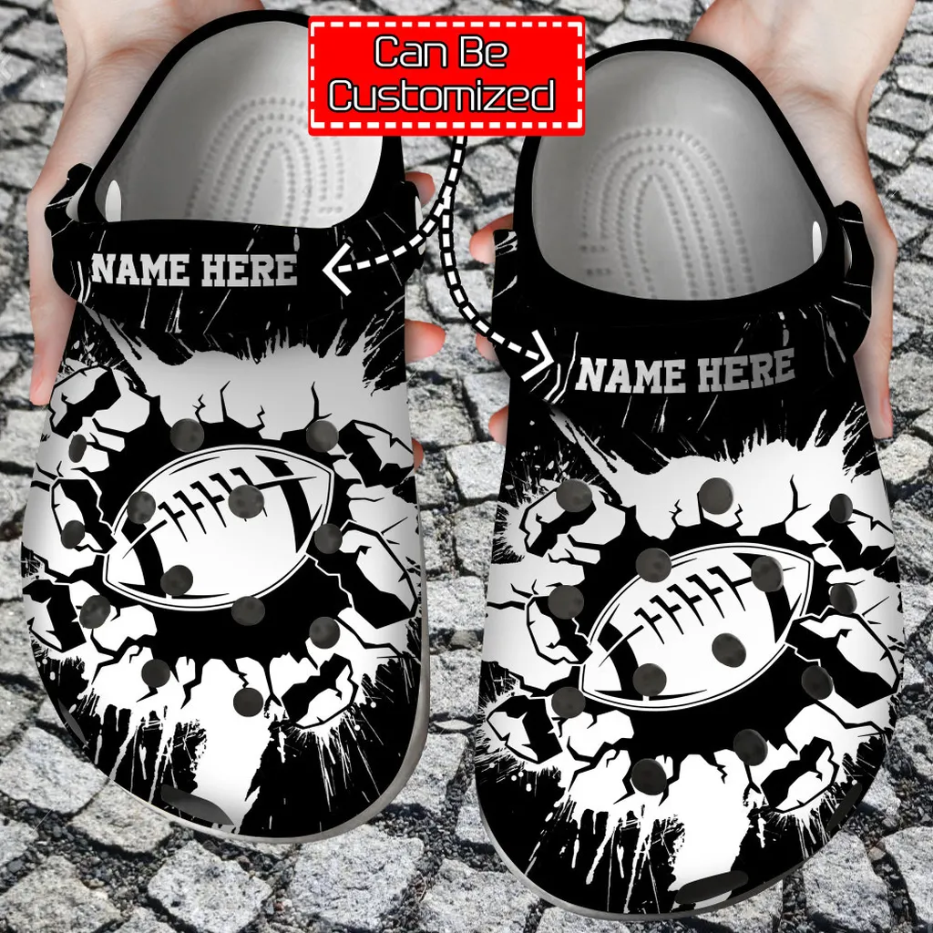 Personalized Smashing Football Crocs Clog