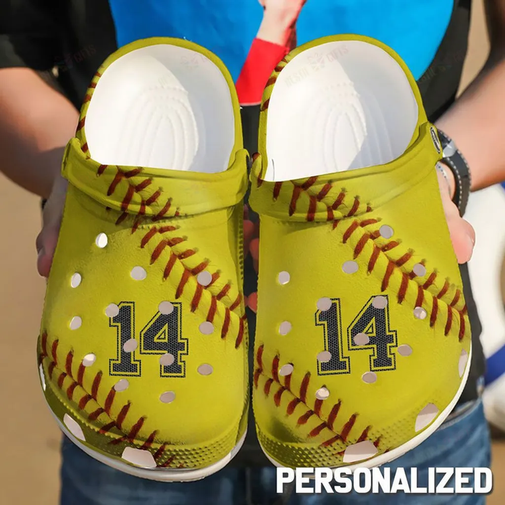 Personalized Softball Girl Crocs Classic Clogs