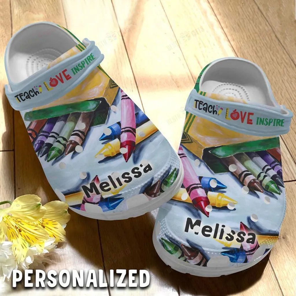 Personalized Teacher Lets Get Your Crayon Crocs Classic Clogs