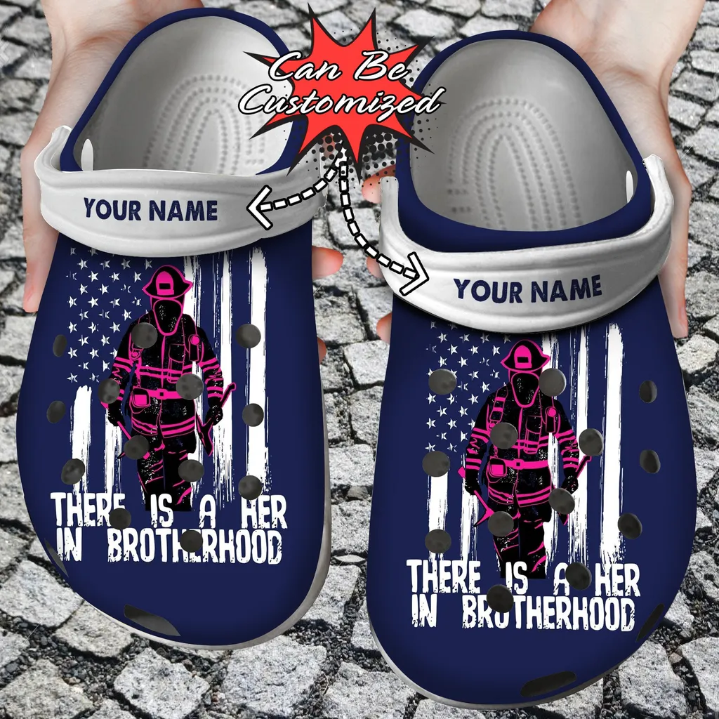 Personalized There Is A Her In Brotherhood Crocs Clog