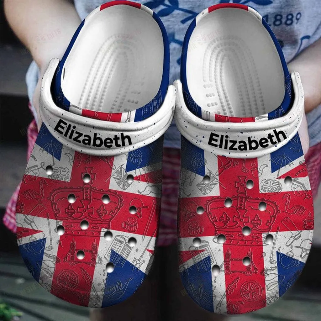 Personalized UK British Flag Crocs Classic Clogs