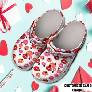 Personalized Valentine Lips Kiss Crocs Clog