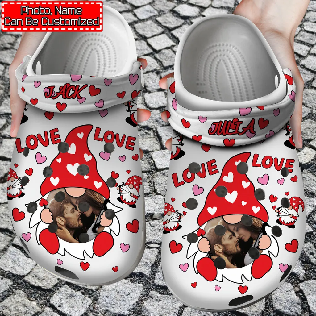 Personalized Valentine Love Gnomes Crocs Clog