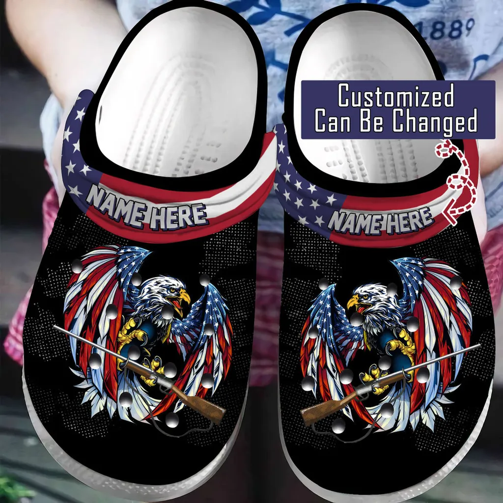 Personalized Veteran Crocs - Eagle Flag Veteran For Men And Women