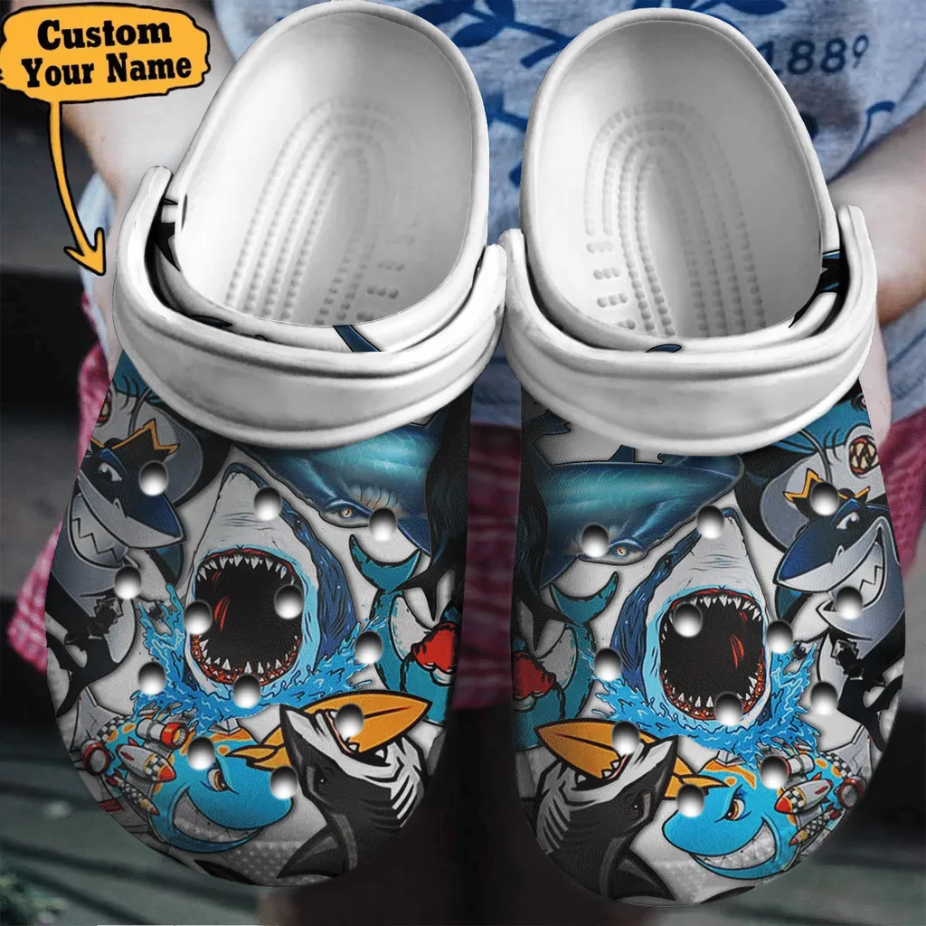 Personalized With Your Name Clogs Shoe Shark Crocs