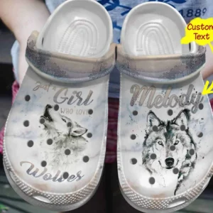 Personalized Wolf Lover Crocs Classic Clogs