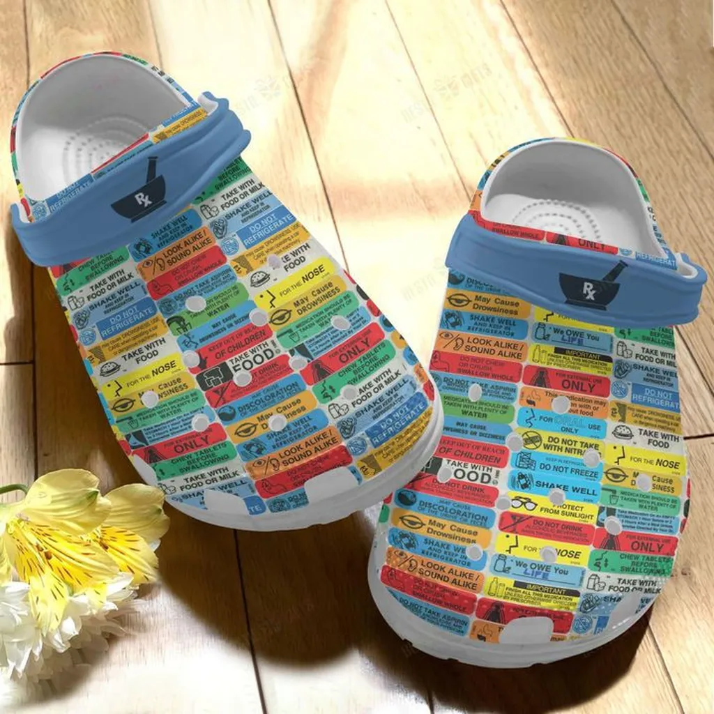 Pharmacy Our Fancy Labels Crocs, Personalized Crocs Classic Clogs