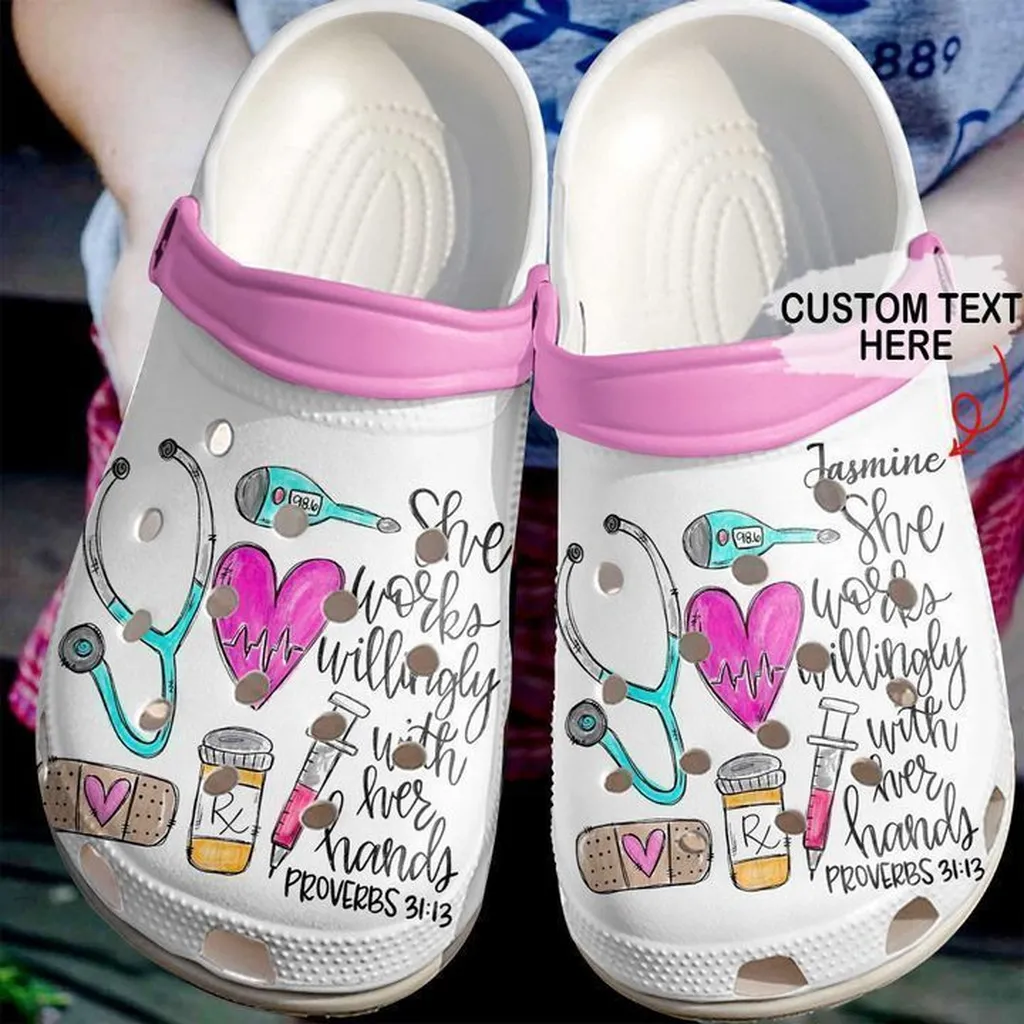 Pharmacy Personalized Peace Love Crocs Classic Clogs