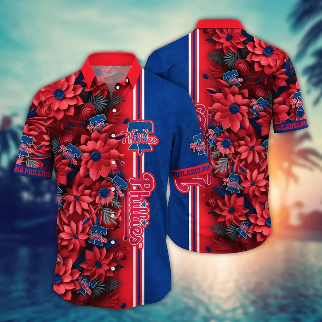 Philadelphia Phillies MLB Flower Aloha Hawaiian Shirt, Custom Summer Football Shirts VPHWA2451153237