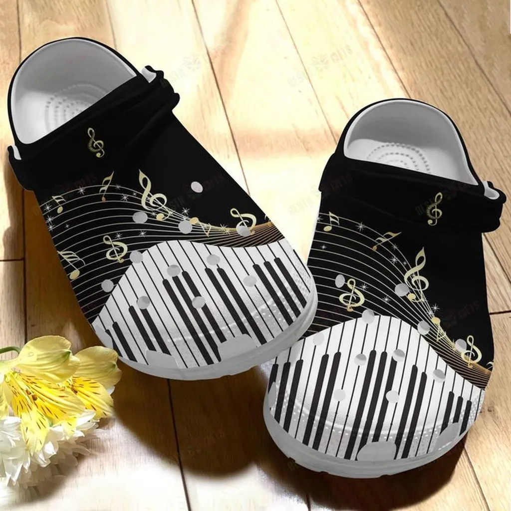 Piano Golden Notes Crocs Classic Clogs