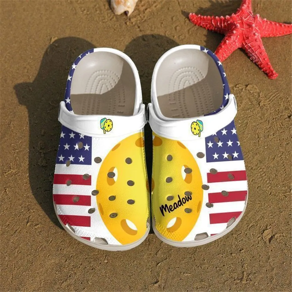 Pickle Ball Personalized American Crocs Clog