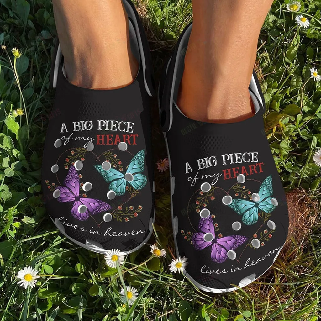 Piece Of Heart Butterflies Crocs Classic Clogs