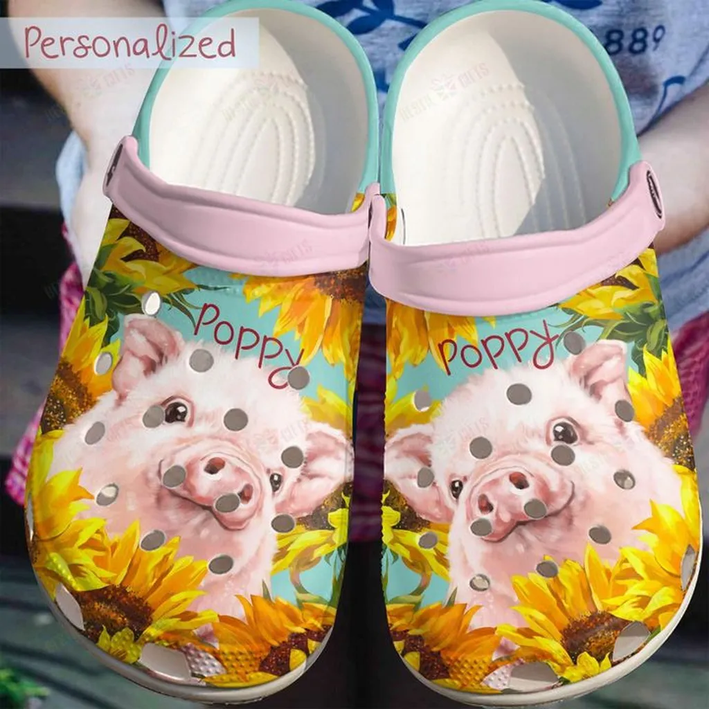 Pig Crocband Clog Personalized Girl In The Sun Crocs Classic Clogs