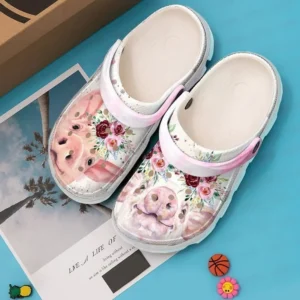 Pig Floral Crocs Classic Clogs