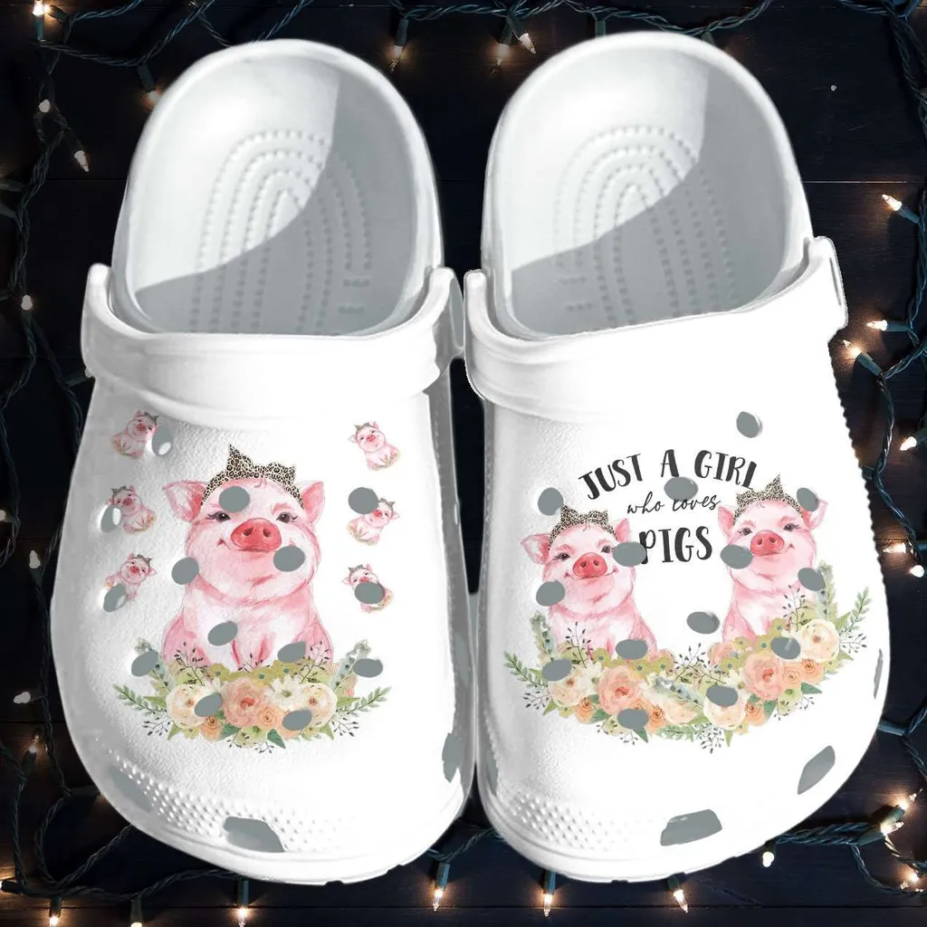 Pig Girl Cute Farm Life Girl Love Pig Crocs Crocband Clog