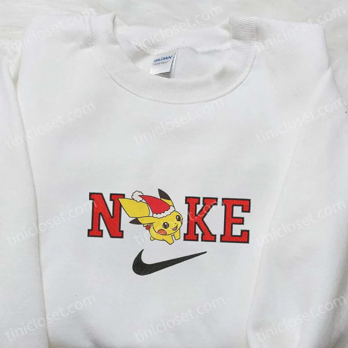 Pikachu Run x Nike Christmas Embroidered Sweatshirt, Merry Christmas Embroidered Shirt, Best Christmas Day Gift Ideas