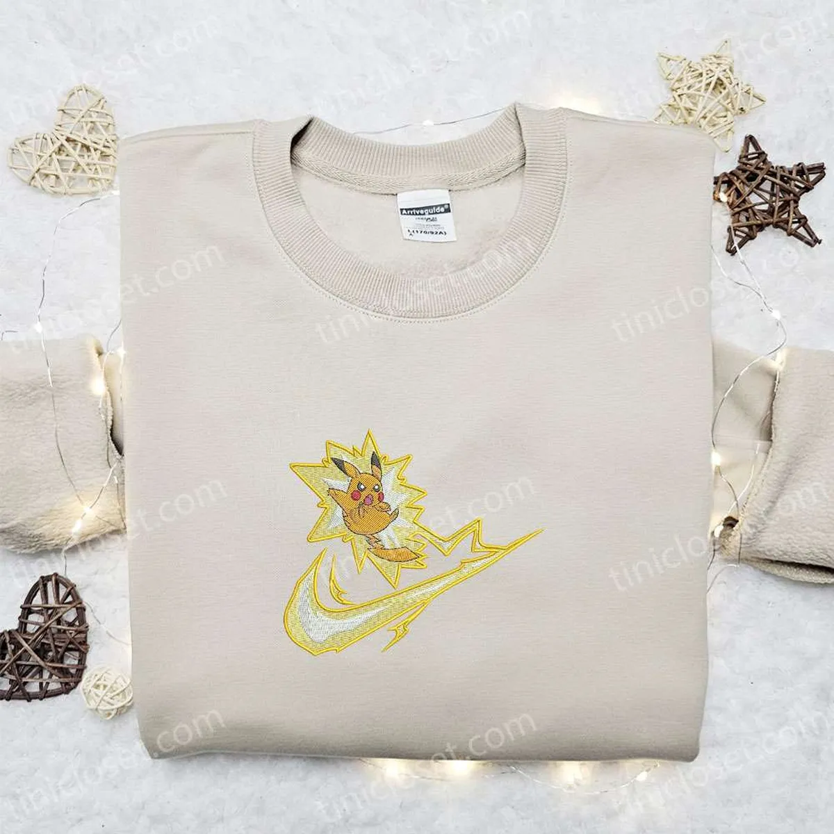 Pikachu Vol Attack x Swoosh Embroidered Sweatshirt, Pokemon Anime Embroidered Shirt, Best Gift Ideas For All Occasions