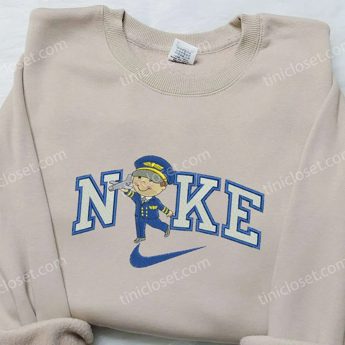 Pilot x Nike Embroidered Sweatshirt, Transportation Embroidered Sweatshirt, Nike Inspired Embroidered Shirt