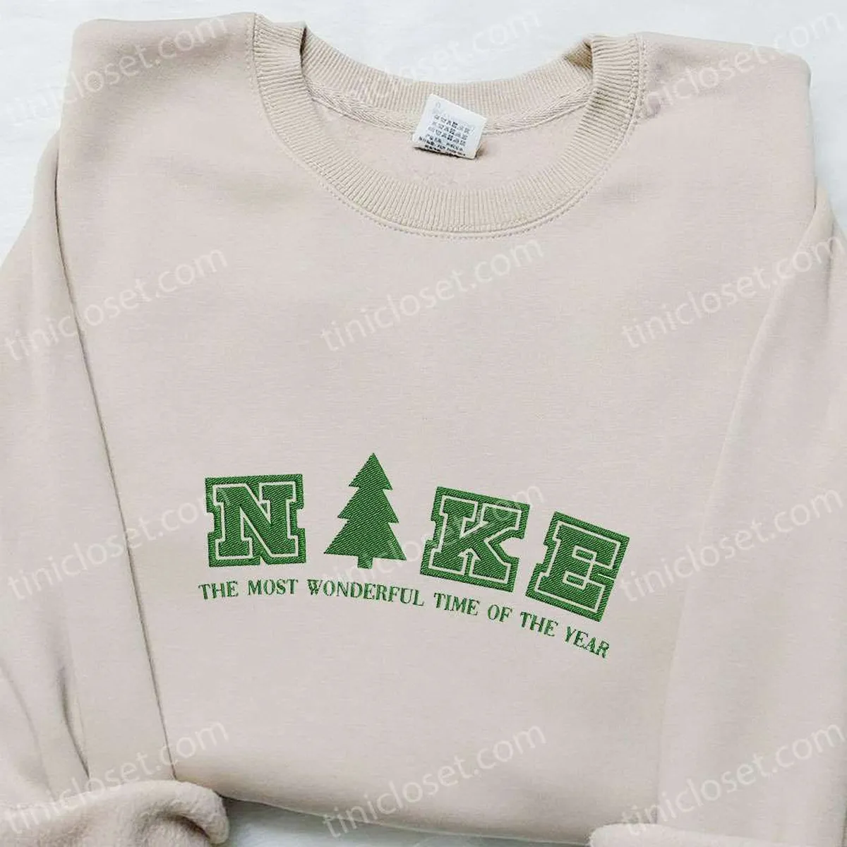 Pine Tree x Nike Embroidered Hoodie, Custom Embroidered Hoodie, Best Gift Ideas for Family