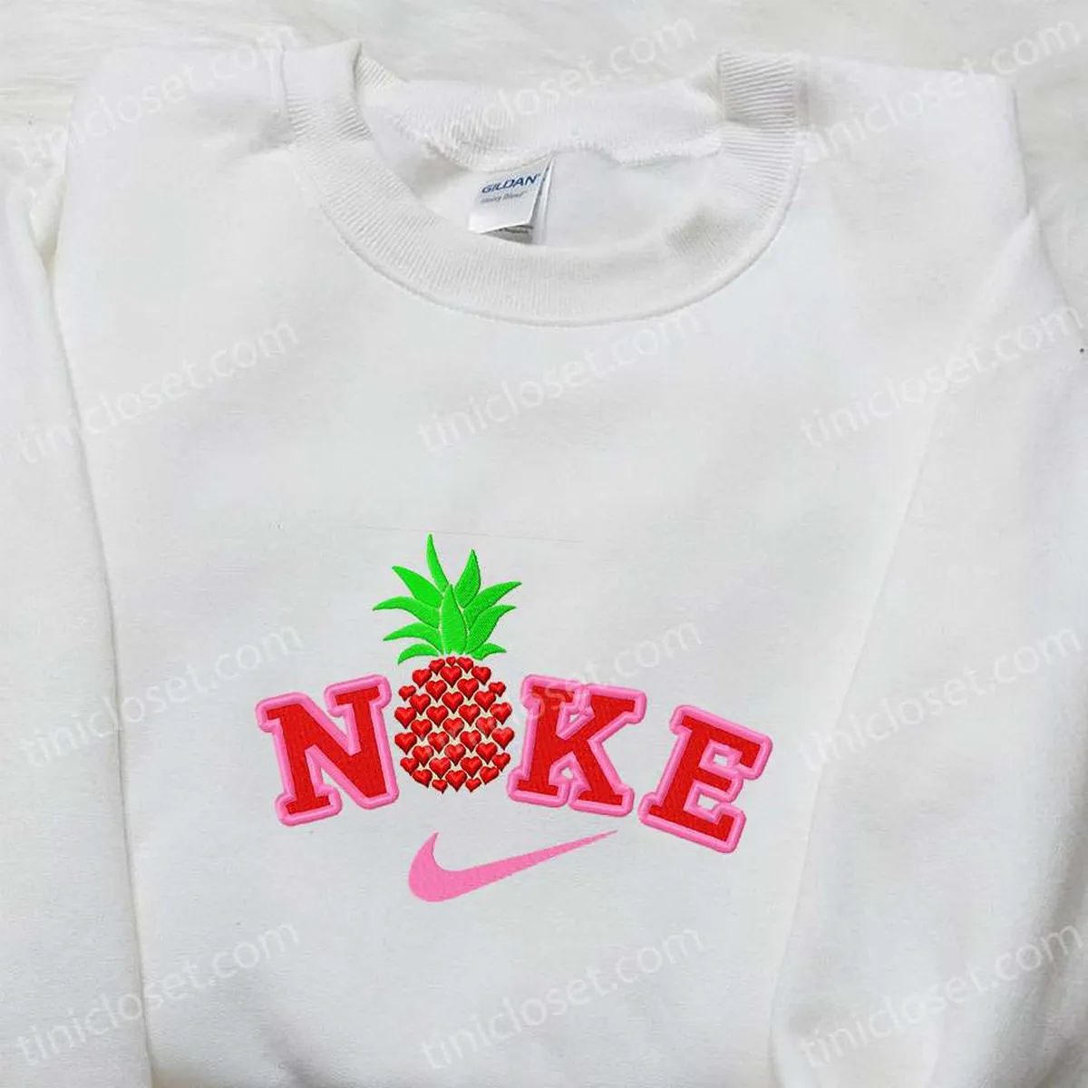 Pineapple x Nike Embroidered Shirt, Custom Nike Embroidered Shirt, Best Birthday Gift Ideas