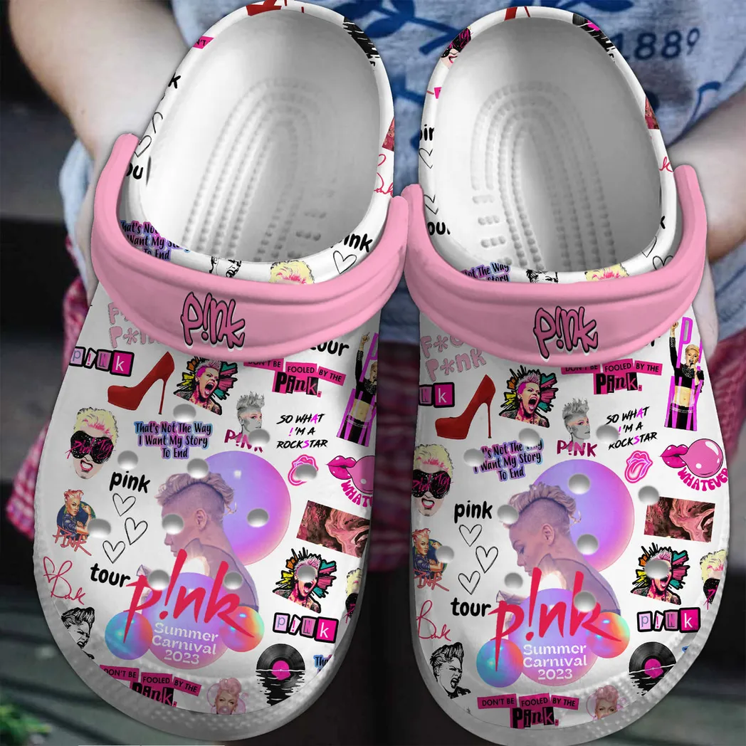 Pink Music Crocs Clogs