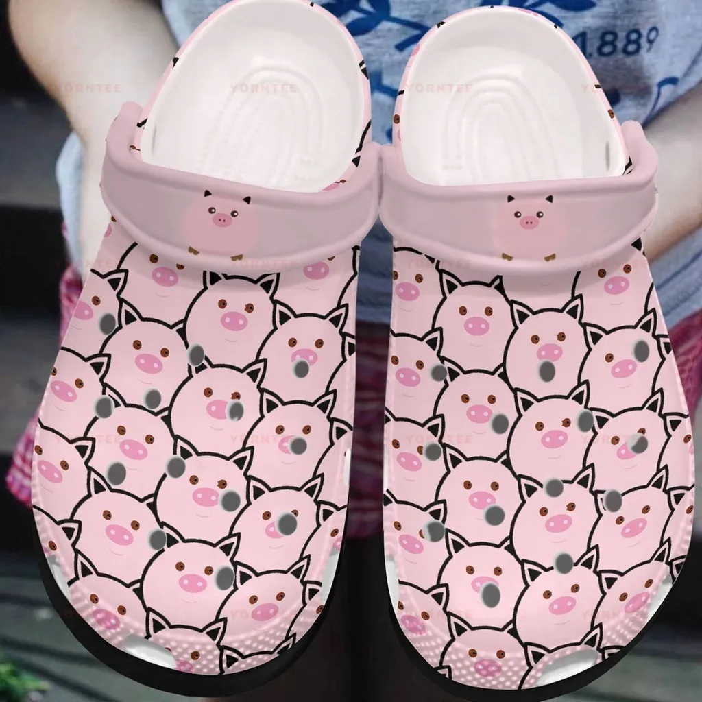 Pink Pig Full Print Gift For Lover Rubber Crocs Clog