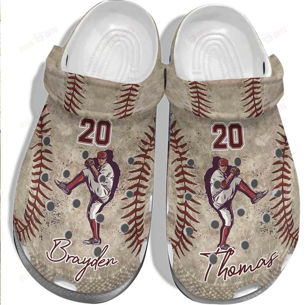 Pitcher Funny Baseball Crocs Classic Clogs