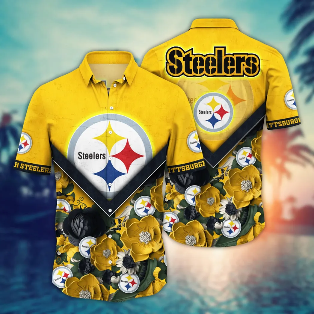 Pittsburgh Flower Aloha Hawaiian Shirt, Custom Summer Football Shirts VPHWA2451153191