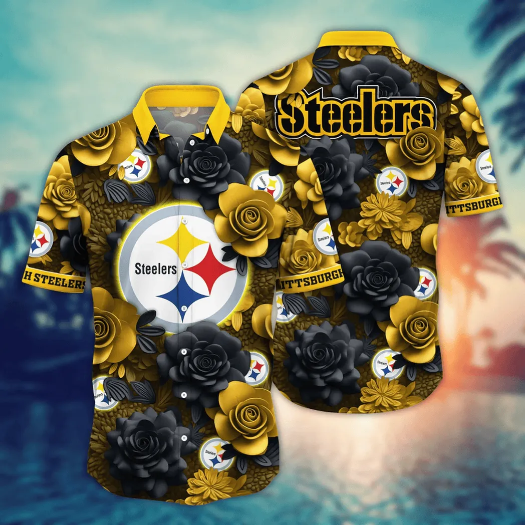 Pittsburgh Flower Aloha Hawaiian Shirt, Summer Football Shirts VPHWA2451153187