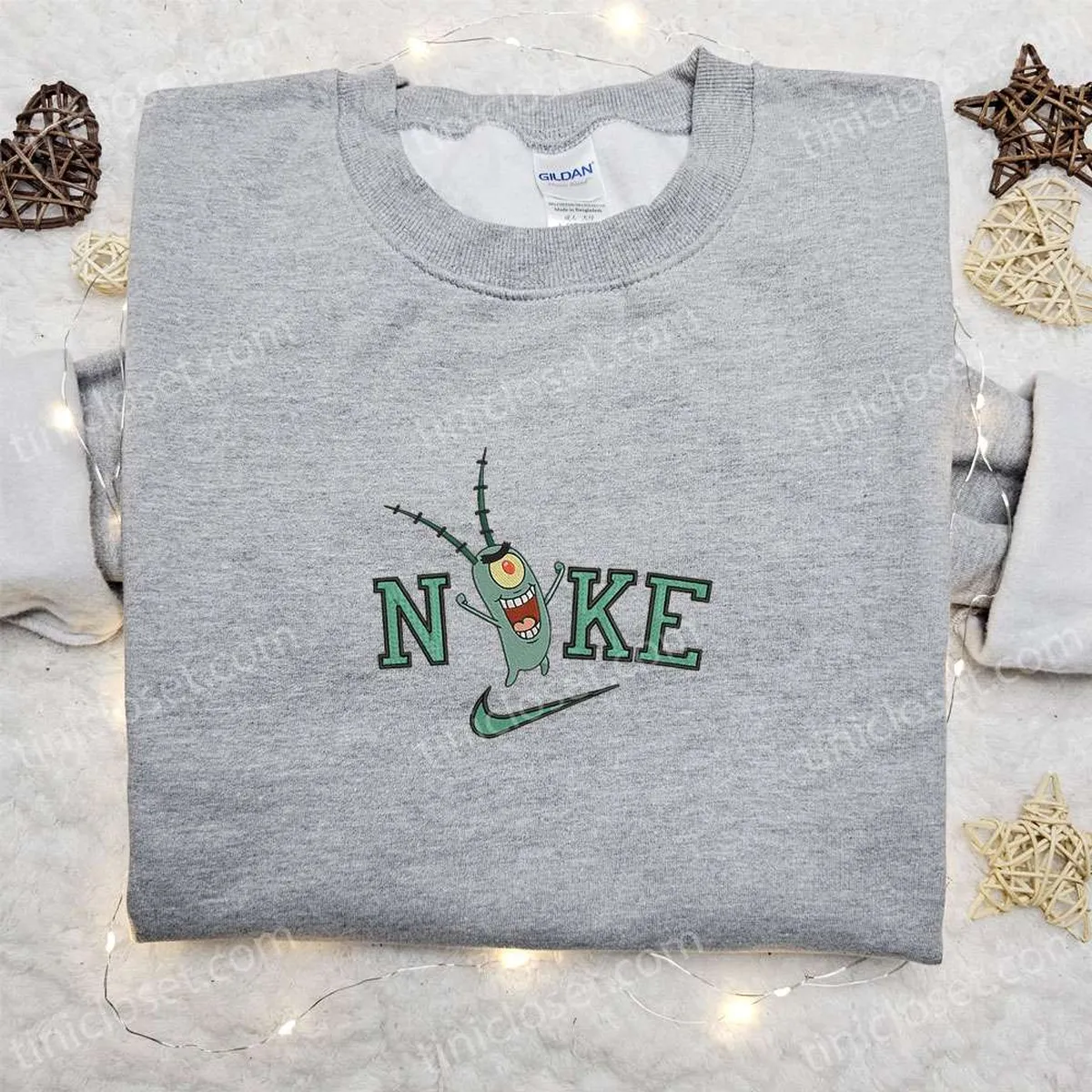 Plankton x Nike Embroidered Sweatshirt, Disney Embroidered Shirt, Best Gift Ideas