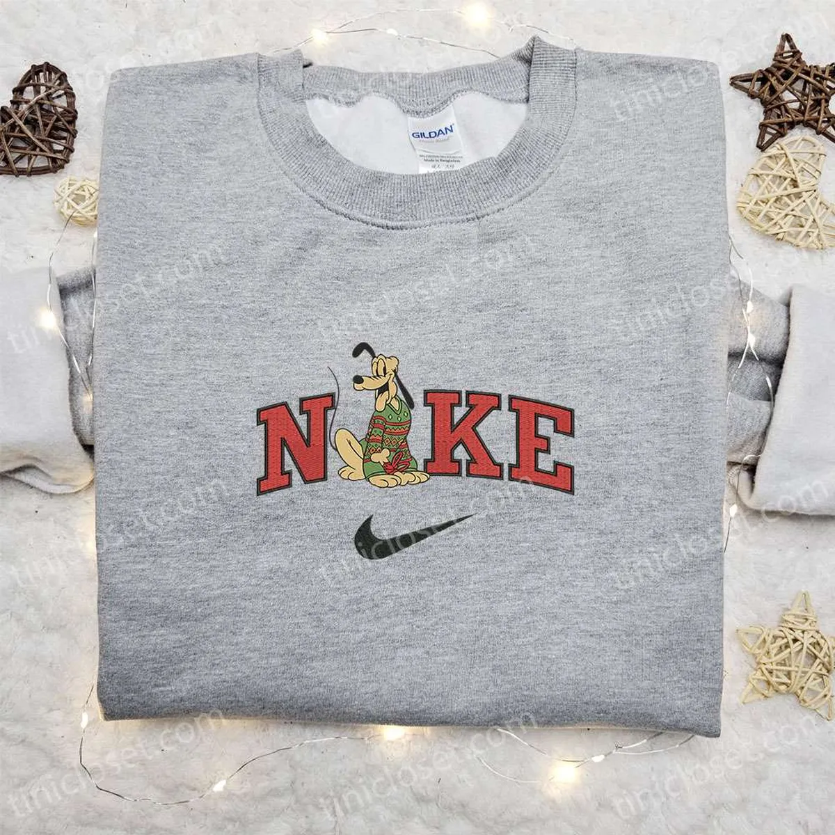 Pluto Magic Castle x Nike Christmas Embroidered Sweatshirt, Disney Characters Movie Merry Christmas Embroidered Shirt, Best Christmas Day Gift Ideas Pluto Magic Castle x Nike Christmas Embroidered Sweatshirt, Disney Characters Movie Merry Christmas Embroidered Shirt, Best Christmas Day Gift Ideas